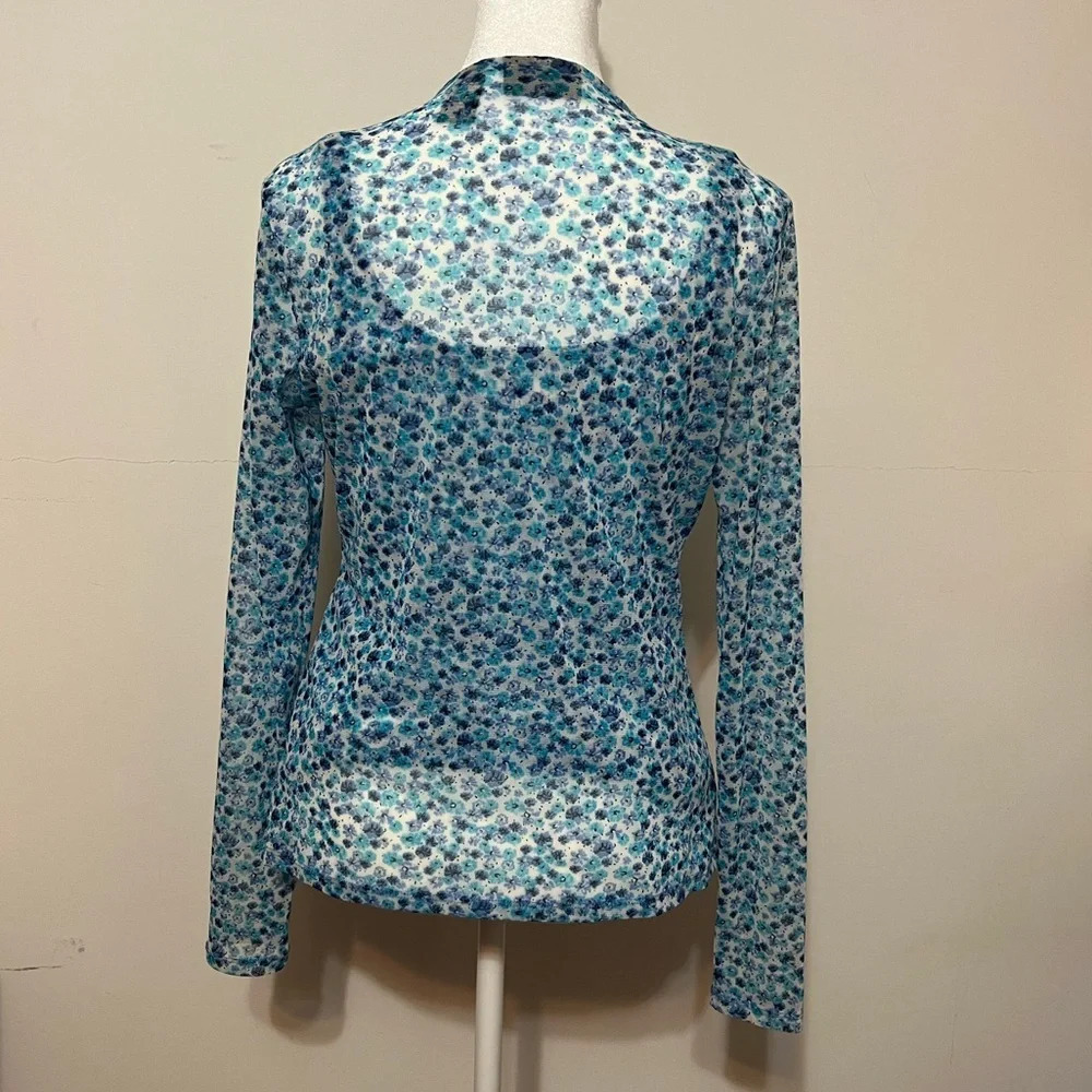 New York and Company Y2K  2pc sheer floral top/blouse. B2 - Picture 2 of 11